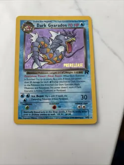 Pokemon Dark Gyarados Stamped Prerelease 8/82 Vintage Halogram Very Nice Card - Image 1
