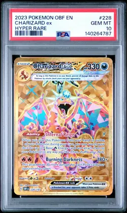 2023 POKEMON OBF EN-OBSIDIAN FLAMES HYPER RARE #228 CHARIZARD EX PSA 10 - Image 1