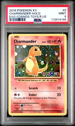 2016 POKEMON XY EVOLUTIONS COSMOS-TOYS R US #9 CHARMANDER-HOLO PSA 9 - Image 1