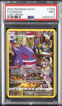 2022 POKEMON SWORD & SHIELD LOST ORIGIN #TG06 FULL ART/GENGAR PSA 9 - Image 1