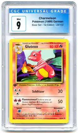 CGC 9 MINT German Charmeleon / Glutexo Base Set 1st Edition Pokemon 24/102 -52 - Image 1