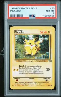 1999 POKEMON JUNGLE #60 PIKACHU PSA 8 - Image 1