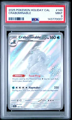 2025 POKEMON HOLIDAY CALENDAR #149 CRABOMINABLE PSA 9 - Image 1