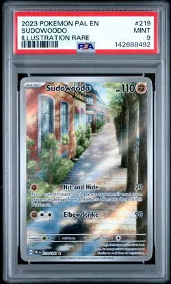 2023 POKEMON PAL EN-PALDEA EVOLVED ILLUSTRATION RARE #219 SUDOWOODO PSA 9 - Image 1