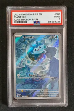 2023 POKEMON PAR EN-PARADOX RIFT 189 MANTYKE ILLUSTRATION RARE - PSA 9 Mint - Image 1