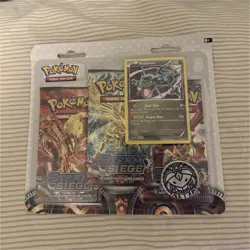 Pokemon TCG XY Steam Siege 3 Booster Packs with Rayquaza Promo Card - Image 1