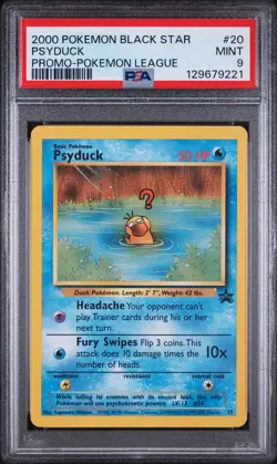 2000 POKEMON PROMO BLACK STAR POKEMON LEAGUE #20 PSYDUCK PSA 9 - Image 1
