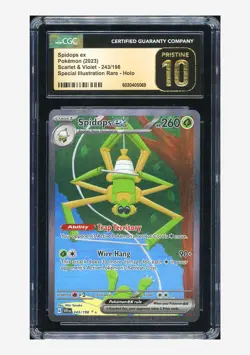 Pokemon CGC 10 PRISTINE Spidops ex SAR 2023 243/198 SV1 English - Image 1