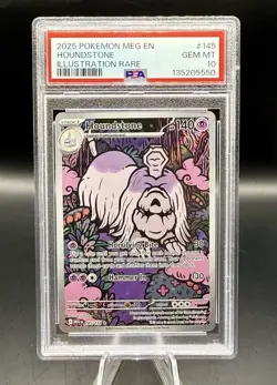 PSA 10 Houndstone Illustration Rare 145/132 Pokemon Mega Evolution ENGLISH 2025 - Image 1
