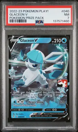 2022-2023 POKEMON PLAY! POKEMON PRIZE PACK #040 GLACEON V PSA 7 - Image 1