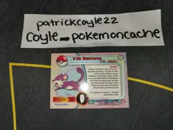 Rattata #19 Pokemon Topps Series 1 Card (Green Label) VLP front/NM back - Image 3