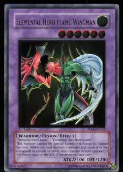 Elemental HERO Flame Wingman TLM-EN035 Ultimate Rare 1st Edition GOLD Yugioh - Image 1