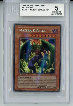 2004 YUGIOH 1ST ED AST-111 MAZERA DEVILLE SECRET RARE HOLO BGS 5 EX #0015285753 - Image 1