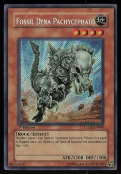 Fossil Dyna Pachycephalo LODT-EN099 Secret Rare 1st Edition Yu-Gi-Oh - Image 1