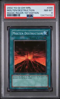 2002 YU-GI-OH! MRL-MAGIC RULER 1ST EDITION #098 MOLTEN DESTRUCTION PSA 8 - Image 1