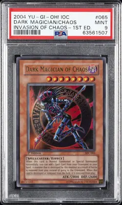2004 YU-GI-OH! IOC-INVASION OF CHAOS 1ST ED #065 DARK MAGICIAN OF CHAOS PSA 9 - Image 1