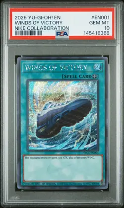 2025 YU-GI-OH! NIKE COLLABORATION #EN001 WINDS OF VICTORY PSA 10 - Image 1