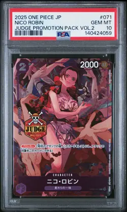 2025 ONE PIECE JAPANESE JUDGE PROMOTION PACK VOL.2 #071 NICO ROBIN PSA 10 - Image 1