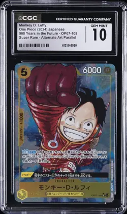 2024 ONE PIECE JPN 500 YEARS IN THE FUTURE SR ALT ART MONKEY D. LUFFY CGC 10 GM - Image 1