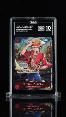 TAG 10 GEM MINT JAPANESE ONE PIECE 2022 MONKEY D LUFFY P-001 CHAMPIONSHIP NR4 - Image 1