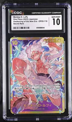 CGC 10 GEM MINT Japanese One Piece 2023 Monkey D. Luffy Awakening OP05-119 NR4 - Image 1