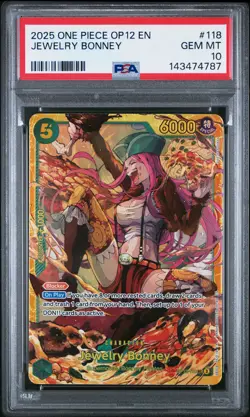 2025 ONE PIECE OP12-LEGACY OF THE MASTER #118 JEWELRY BONNEY PSA 10 - Image 1