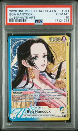 2026 ONE PIECE OP14-EB04-THE AZURE SEA'S SEVEN ALTERNATE ART BOA HANCOCK PSA 10 - Image 1
