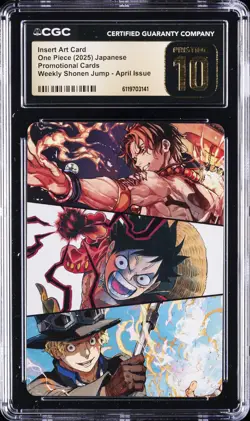 2025 ONE PIECE JAPANESE WEEKLY SHONEN JUMP APRIL INSERT ART CARD CGC 10 PRISTINE - Image 1