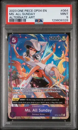 2023 ONE PIECE OP04 #064 MS. ALL SUNDAY KINGDOMS OF INTRIGUE ALT ART PSA 9 - Image 1