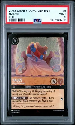 2023 DISNEY LORCANA EN 1-THE FIRST CHAPTER FOIL #5 HADES KING OF OLYMPUS PSA 9 - Image 1