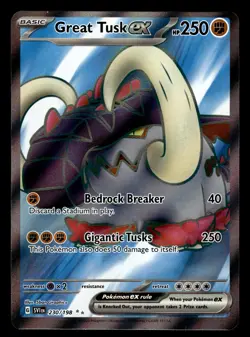 Great Tusk ex 230/198 Ultra Rare Scarlet & Violet Pokemon Card - Image 1
