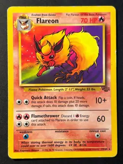 Flareon 19/64 Jungle Unlimited Rare - WOTC - Pokemon Card C MP - Image 1