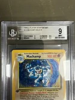 1999 1st Edition Base Set Machamp Pokemon Card 8/102 BGS 9 Graded Mint - Image 2
