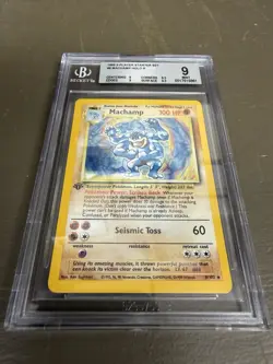 1999 1st Edition Base Set Machamp Pokemon Card 8/102 BGS 9 Graded Mint - Image 3