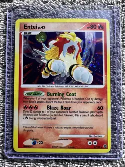 Pokemon TCG Entei LV.43 4/132 Secret Wonders Holo Rare Card LP - Image 1