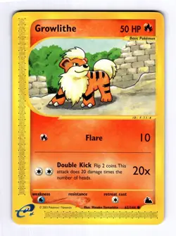 Growlithe Skyridge #062 (2003) Common NM Pokemon - Image 1