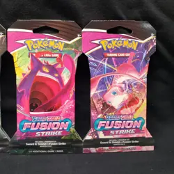 Pokemon Fusion Strike Sleeved Booster Pack Complete ART SET of 4 Packs SEALED - Image 3