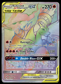 Pokemon TCG Unbroken Bonds #217/214 Reshiram & Charizard GX HP - Image 1