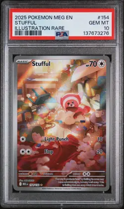 2025 POKEMON MEG EN-MEGA EVOLUTION ILLUSTRATION RARE #154 STUFFUL PSA 10 - Image 1