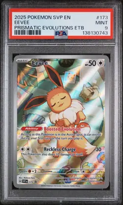 2025 POKEMON SVP EN-SV BLACK STAR PROMO #173 EEVEE PSA 9 - Image 1