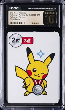 2025 POKEMON PLAYING CARDS JAPANESE 2ND PLACE PIKACHU CGC 10 PRISTINE - Image 1