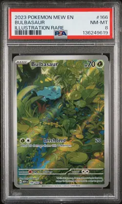 2023 POKEMON MEW EN-151 ILLUSTRATION RARE #166 BULBASAUR PSA 8 - Image 1