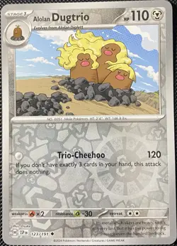 Alolan Dugtrio 123/191 Sv08: Surging Sparks Reverse Holo - Pokemon Card - Image 1