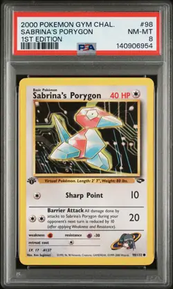 2000 POKEMON GYM CHALLENGE 1ST EDITION #98 SABRINA'S PORYGON PSA 8 - Image 1