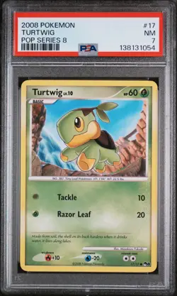 2008-09 POKEMON POP SERIES 8 #17 TURTWIG PSA 7 - Image 1