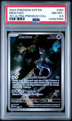 2023 POKEMON SVP EN-SV PROMO 151 ULTRA-PREMIUM COLLECTION #052 MEWTWO PSA 8.5 - Image 1