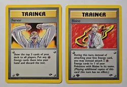 1st Edition Blaine & Fervor Rare 124 & 100/132 - Gym Challenge NM POKEMON - Image 1