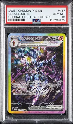 2025 POKEMON PRISMATIC EVOLUTIONS SPECIAL ILLUSTRATION RARE CERULEDGE EX PSA 10 - Image 1