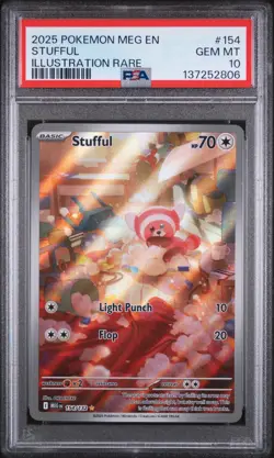 2025 POKEMON MEG EN-MEGA EVOLUTION ILLUSTRATION RARE #154 STUFFUL PSA 10 - Image 1