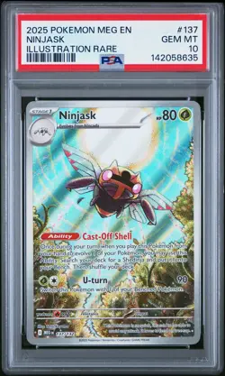 2025 POKEMON MEG EN-MEGA EVOLUTION ILLUSTRATION RARE #137 NINJASK PSA 10 - Image 1